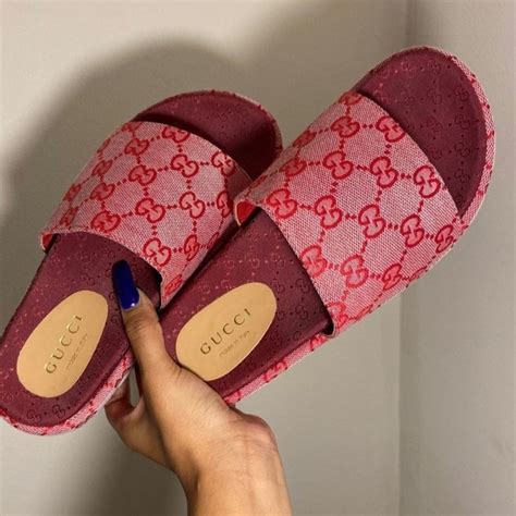 pink gucci slides mens|gucci slides for women pink.